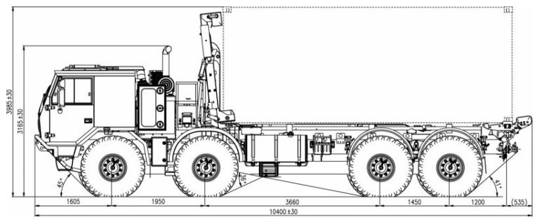 8x8 High Mobility Heavy Duty Chassis Cab With Load Handling System Brno Defence Group